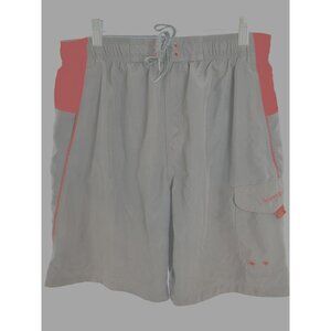 Speedo Men's Shorts Red / Grey Swimwear Grey Size L Sku C2925